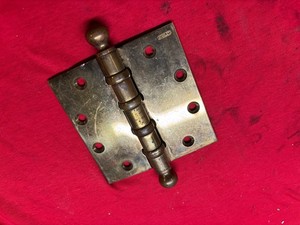 Vintage Antique Stanley Brass Ball Hinge Stamped 9371