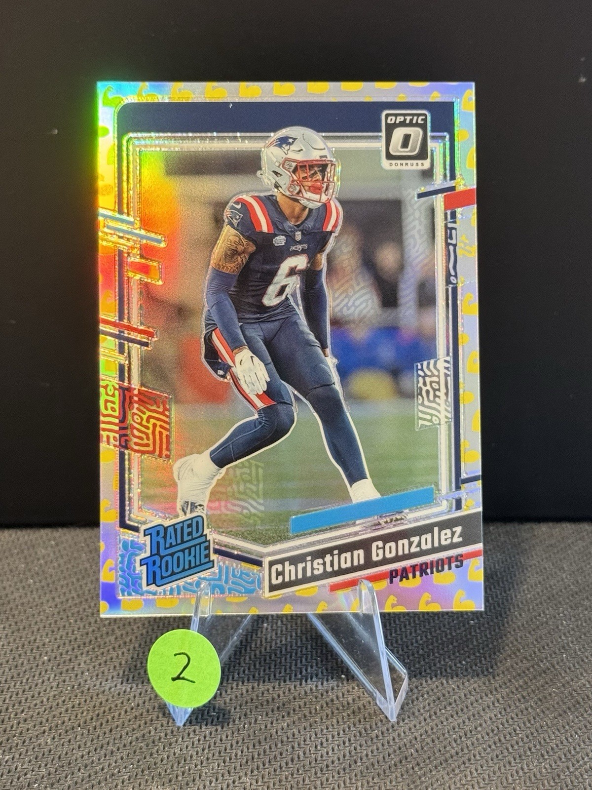 2023 Panini Optic - Rated Rookie Christian Gonzalez #274 Flex Prizm 16/149 (RC)
