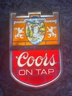 COORS Beer Sign Light Vintage 1970s Made in USA Bar Mancave Rocky Mountain Decor