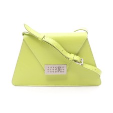 Maison Margiela Numeric Shoulder Bag Leather Yellow Green Gold Hardware #RC3537