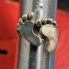 Rare 925 Sterling Silver Vintage Shiny Footprints Motif Band Ring Sz 8.25