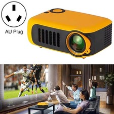A2000 Mini Portable Projector 1080P Kids Plug AU Yellow Blue