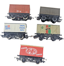 Rake Of 5 Hornby Lima OO Gauge R725 R722 Mixed Goods Mineral Box Van Set Unboxed