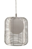Massive Pendelleuchte Debussy HäNgeleuchte 1X E27 Led Geeigent Silber Gitter