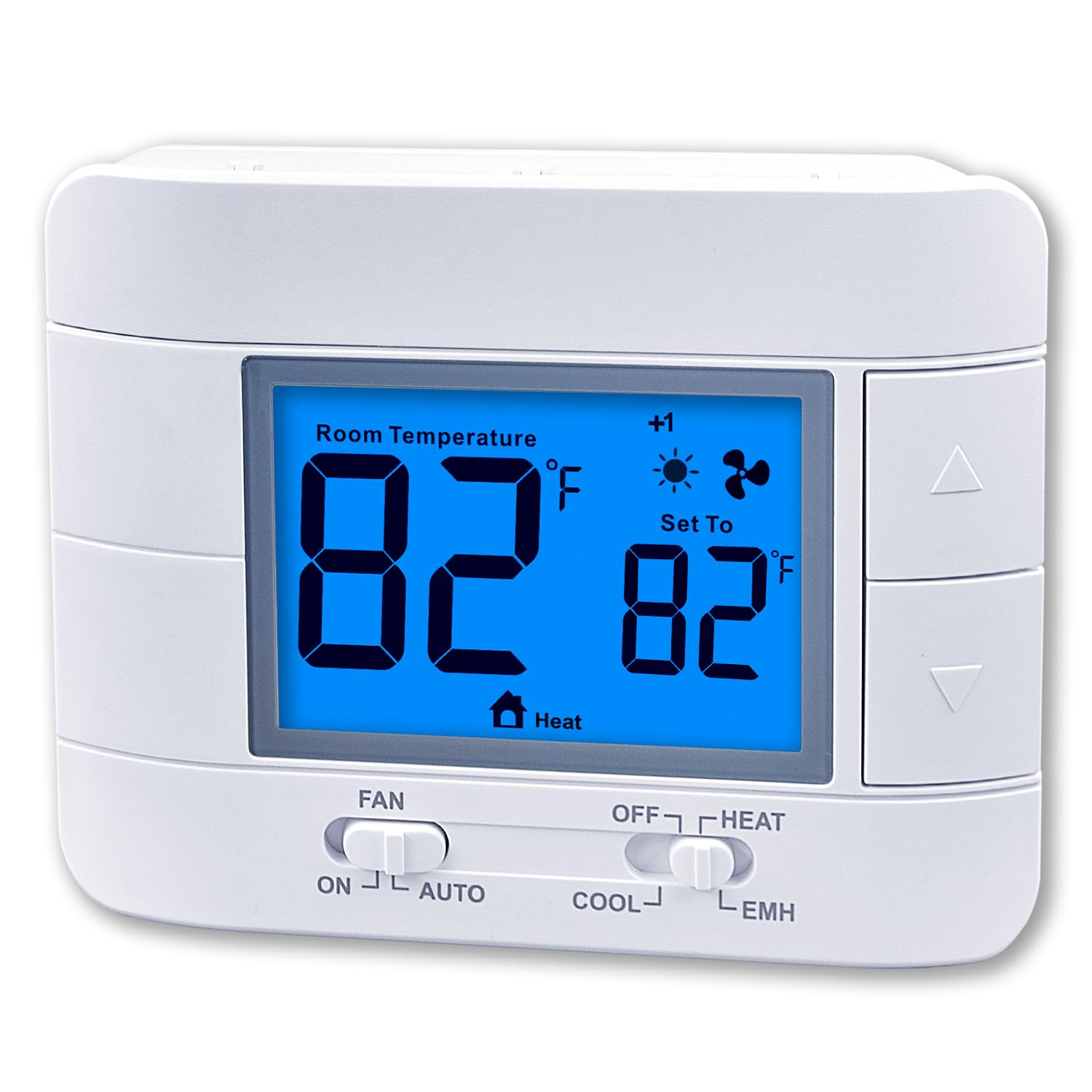 Thermostat Non Programmable Heat Pump Thermostat for House 2H/1C, with Large ...