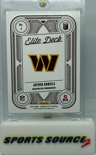 2025 Panini Donruss Elite Jayden Daniels Elite Deck Gold 6/10 Commanders SP ROY - Picture 2 of 4