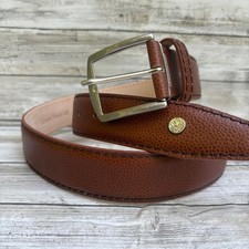Roger Ximenez Antas Belt 40 Brown Cognac French Calf Leather Pebble Grain 40"