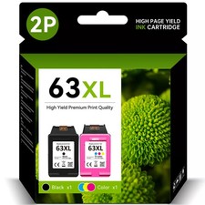63 XL Ink Cartridge for HP 63 OfficeJet 3830 4650 4655 5255 ENVY 4512 4516 4520