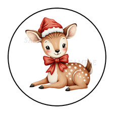 30 Christmas stickers labels tags envelope seals party favors cute deer