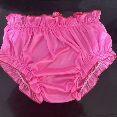 Oversize Mens Womens Faux Satin Silk Panties Briefs Knickers Sexy Underwear New