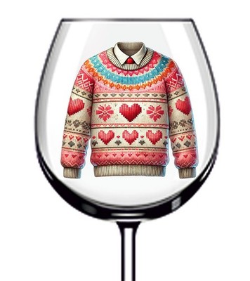 12x Valentinstag Pullover Vinyl Aufkleber Abziehbild Becher Weinglas Flasche Laptop