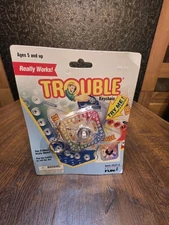 Mini Trouble Game Keychain by Basic Fun 1996 Really Works! New Factory Sealed