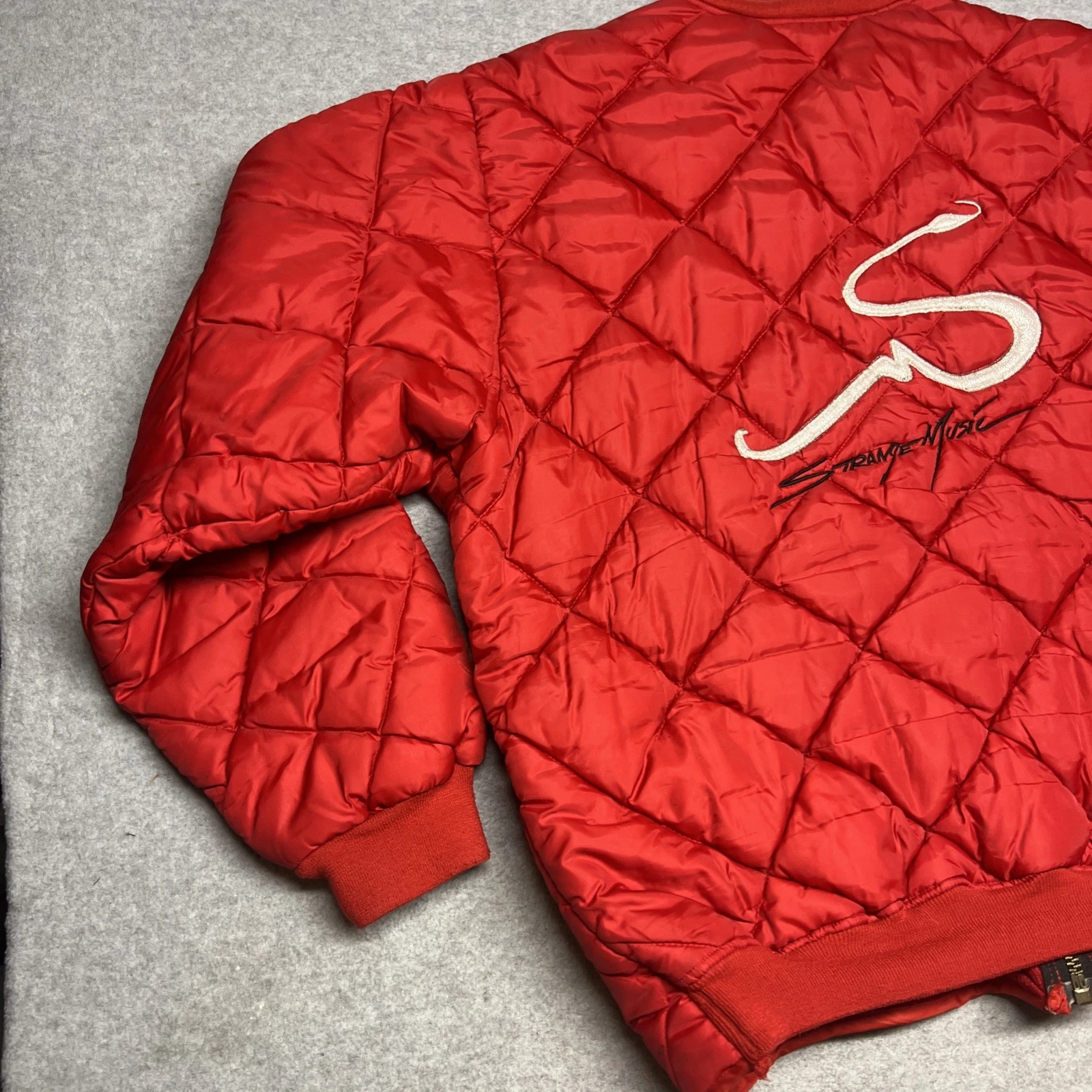 Rare Vintage Tech Nine Jacket Mens XL Quilted N9NE Strange Music Hiphop Red image 14