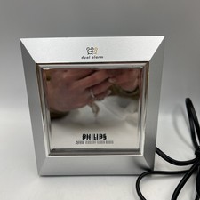 Philips AJ3230 Dual Alarm Mirror Clock Radio Silver Electric Bedside Table Clock