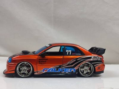 スバルインプレッサWRX STI GDB2004ZERO/SPORTS 1/24 Jada 1/24 Subaru Impreza Sti Falken Orange JDM Sports Car | eBay