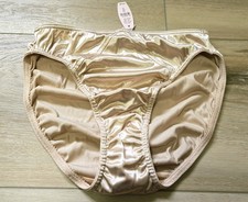 NWT Vintage Victoria's Secret Goldish-Nude Second Skin Satin Hipster Panties M