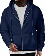 Men's Heavyweight Zip Up Hoodie Jacket Cotton Full Zipper Hooded Sweatshirt Warm