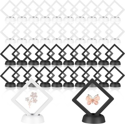 60 Pcs 3D Floating Display Case 2.3X2.3 Inches Challenge Coin Frame Stand Holder