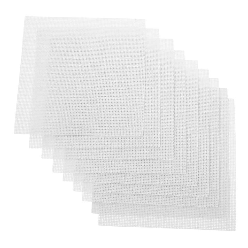  Lot de 10 tissus pour point de croix 11 ct - Tissu carré en coton pour - Photo 3/4