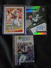 3 Vinny Testaverde Cards 1 Rookie 2 Prizm Autographs 1 Is #27/99 Jets Buccaneers