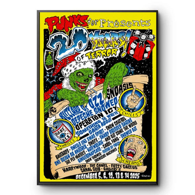Punks For Presents 20 Year Of Terror Tour 2025 Poster
