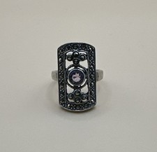 Vintage 925 Sterling Silver Marcasite Ring /Size 7
