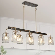 HOLIDAY CLEARANCE! Modern 8-Light Rectangle Chandelier Glass Lights Beautiful!