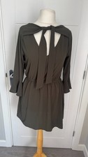 Papaya Khaki Green Bodycon Mini Dress Stretch Womens UK 12 M Fitted B39