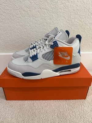 NIKE AIR JORDAN 4 RETRO ( WHITE/BLUE ) SNEAKERS SHOES SIZE 13 FV5029-141 