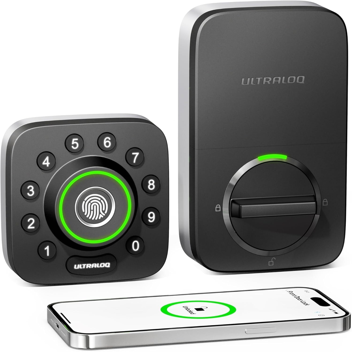 ULTRALOQ U-Bolt Pro WiFi Smart Lock with Door Sensor, 8-in-1 Keyless Entry Door