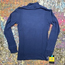WonderWink Layers Long Sleeve Shirt Womens XS Navy Mock Neck Scrub NEW