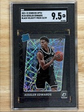 2021-22 Donruss Optic Black Velocity Kessler Edwards RC 31/39 SGC 9.5 Brooklyn