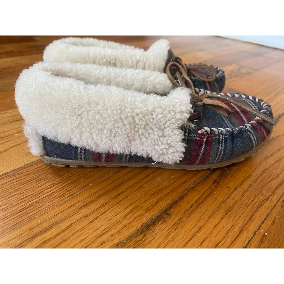Mocasines a cuadros LL Bean para mujer Wicked Good con piel de oveja genuina talla 5 Foto 2 de 4