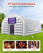 Inflatable Nightclub, 26.2 x 19.7 x 13.1 ft Inflatable Party Tent with 1100W Blo