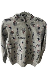 NEW ENGLAND PATRIOTS NFL Youth Team Apparel Hoodie Gray Logo New Size 12/14 NWT