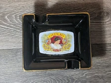 JC NEWMAN CIGAR CO CENTRO FINO CUESTA REY CIGAR ASHTRAY BLACK W/ GOLD