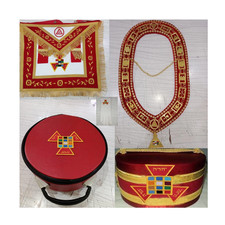 MASONIC ROYAL ARCH PHP APRON CHAIN COLLAR JEWEL CROWN CROWNCASE GLOVES SET -B2B