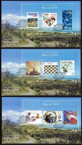 NEW ZEALAND 2016 Best of 2016, Set of 3 Miniature Sheets on FDC