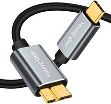 3ft Micro B to USB Type C 3.1 External Hard Drive Cable Cord MacBook Seagate WD