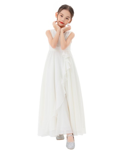 Chiffon Flower Girl Dress Summer Wedding Dress Reception Dress Dancing Dress - Picture 9 of 33