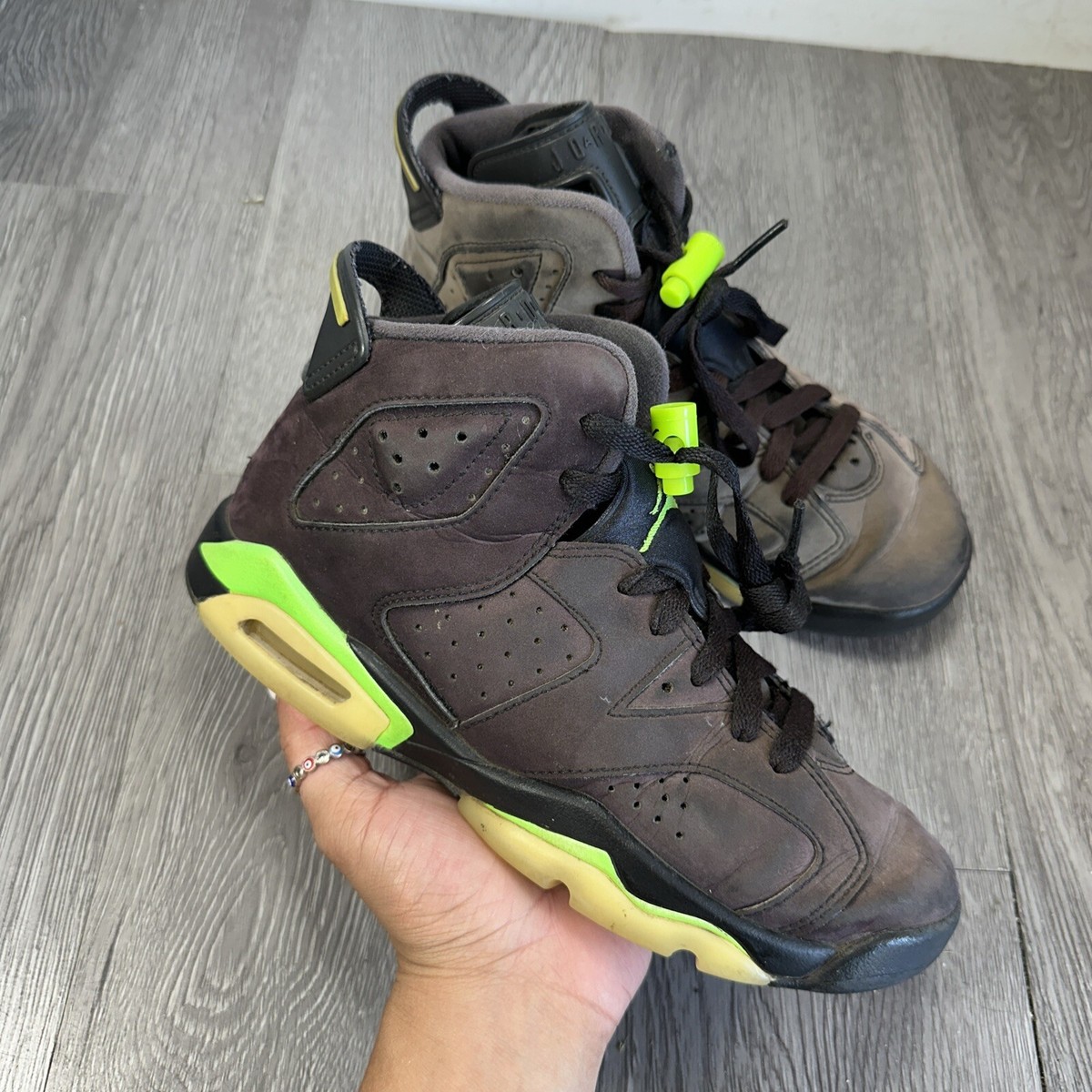 Nike Air Jordan Retro GS 'Electric Green' Preowned 384665-003 Sz 5y  W