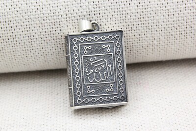 Turkish 925 Silver Amulet Taweez Holder Locket Allah Muhammad