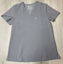 FIGS Scrub Top Women Small Gray Catarina One-Pocket Technical Collection Medical