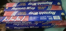 Lot 4 New Reynolds Wrap Heavy Duty Aluminum Foil 600 Square Feet 75 Sq Ft EACH