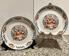 2 Salad Dessert Plates Inter-National Tableworks China Stoneware Appletime 7&3/4