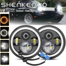 Fit for 90-97 Mazda Miata MX5 MX-5 Pair 7'' LED Halo Ring Headlight Lights H6024