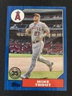 2022 Topps #T87-100 Mike Trout Blue Parallel Card 35th Anniversary