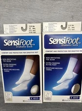 Jobst 110837 Sensifoot, Diabetic Crew Sock, White, Medium, 2 pair  NEW