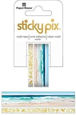 Paper House Productions Sticky Pix Beach Serenity Set of 2 Accent Washi Tape