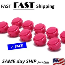 2 PACK - - 30mm push buttons PINK arcade button games parts for MOD mame